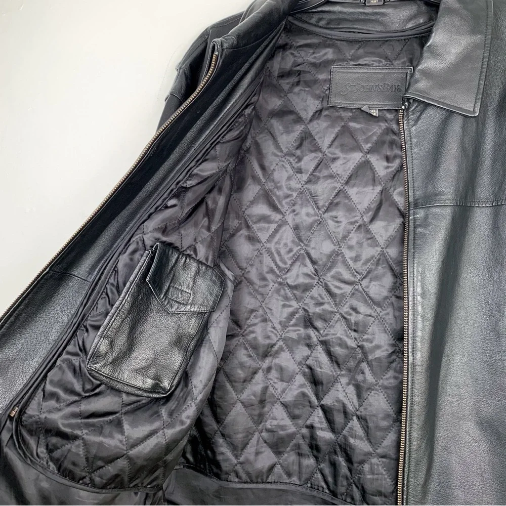 90s leather bomber jacket by St. John’s Bay vintage men’s leather coat large